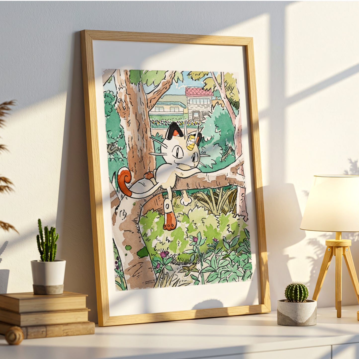 Meowth - Phantasmal Flames Watercolor Print