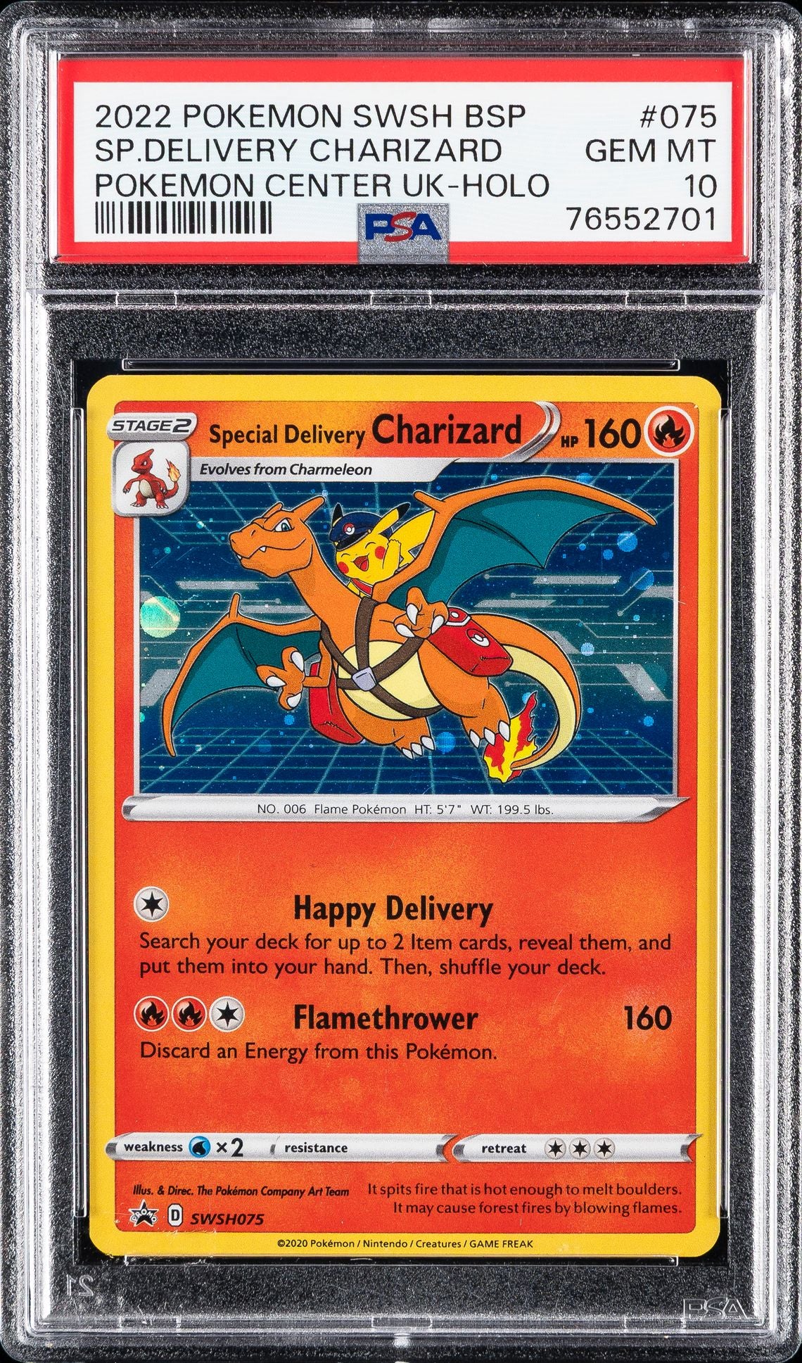 #075 SPECIAL DELIVERY CHARIZARD-HOLO PSA 10